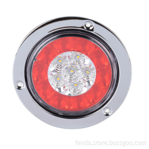 4 Inch Round LED Truck Trailer Lamp - Waterproof Indicator Stop Tail Reverse Rear Light
